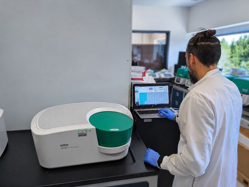 Diagramme de partitionnement et quantification ddPCR